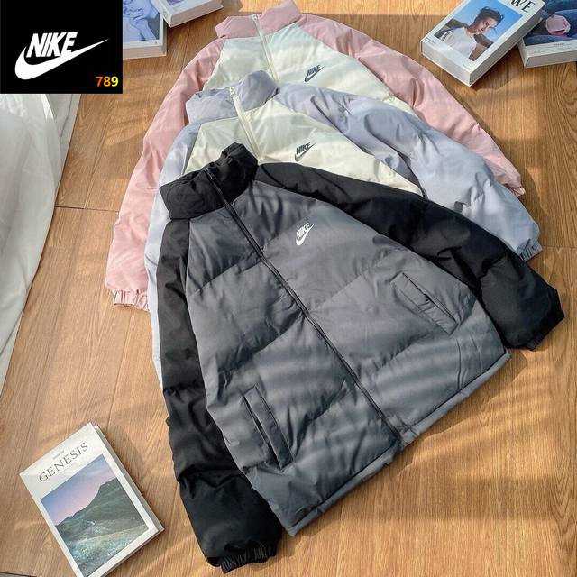 Nike 2025Aw Classic Letter Logo Patchwork Three-Color Bread Collar Down Cotton