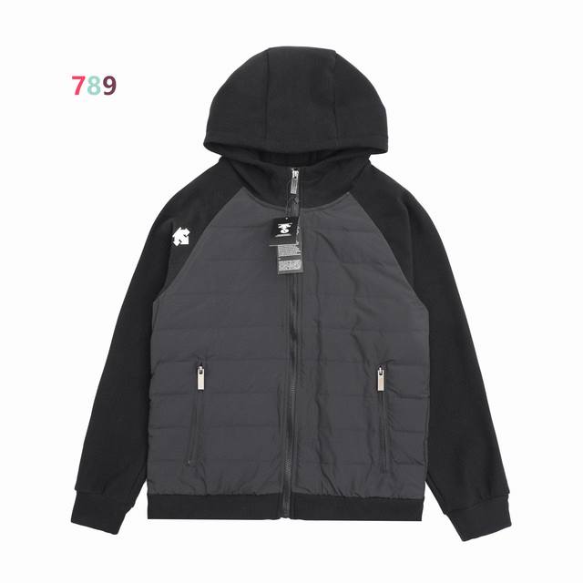 Descente Patchwork Drop-Shoulder Hooded Down Jacket. Top-quality original replic