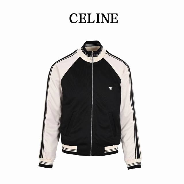 Celine Arc de Triomphe Embroidered Stand Collar Jacket. Made of custom-made doub