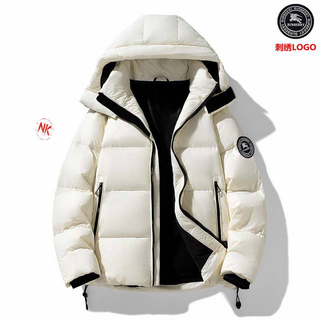 Embroidered Logo 90% White Duck Down Burberry White Duck Down Jacket Short Top C