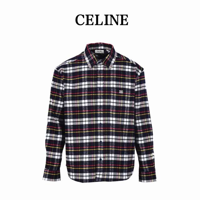 Celine Arc de Triomphe Check Long-Sleeve Shirt ( ) Custom-made checkered cotton