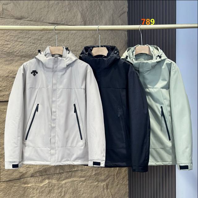 Descente stand-up collar cotton-padded jacket, thin cotton-padded fabric availa