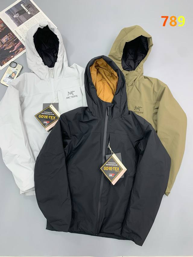 Arc Teryx Hooded Lightweight Cotton Jacket with Silicone Logo Original Arc'teryx