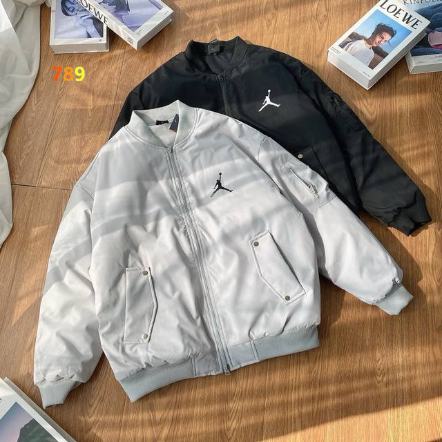 Aj Jumpman Jordan Winter Couple Style Stand Collar Patchwork Flight Jacket Coat,