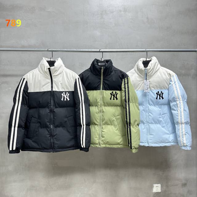 Mlb New York Color Block Stand Collar Cotton Jacket/Puff Coat Official Website R