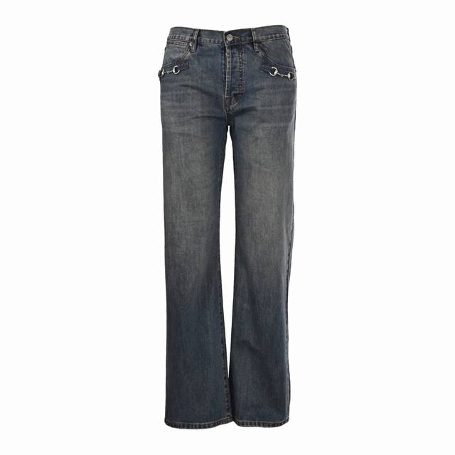 Gucci Gucci Buckle Washed Blue Jeans ( ) This style uses premium Italian cotton