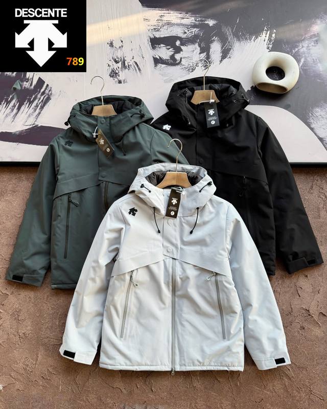 Descente Versatile, Stylish, Simple, Comfortable, Cotton-lined Hooded Jacket, Co