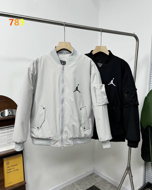 Aj Jordan Winter Couple Style Stand Collar Patchwork Flight Jacket Coat, stylish