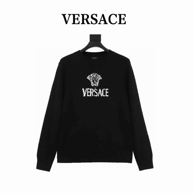Versace Logo Jacquard Knit Sweater (Authentic Product 3773 Purchased and Develop
