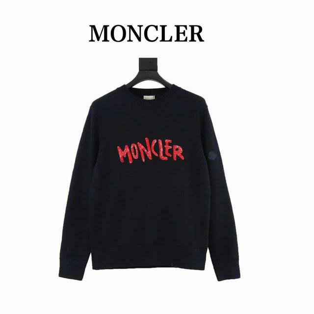 Moncler Mc Red Embroidered Knit Sweater (Authentic Product 3773 Purchased and De