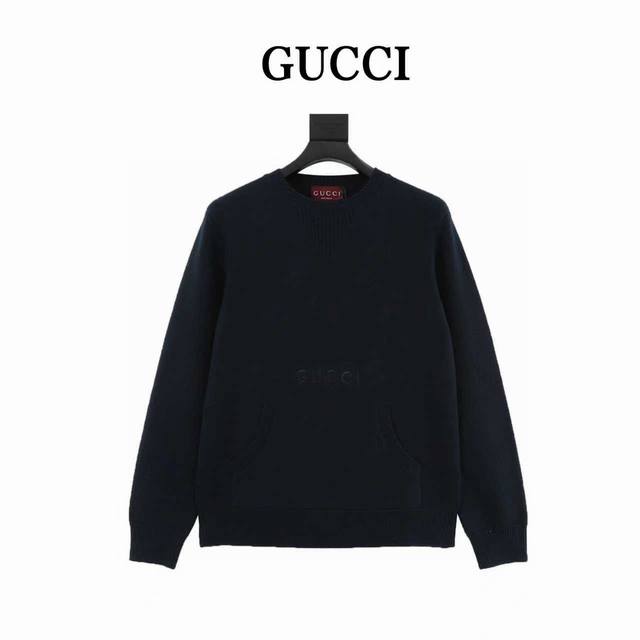 Gucci Kangaroo Pocket Logo Embroidered Sweater (Authentic Product 3773 Purchased