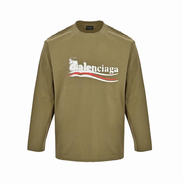 Balenciaga 24Fw Blurry Coca-Cola Print Long-Sleeve T-Shirt. Original product pur