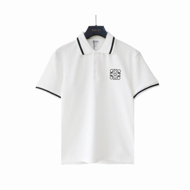 Real shot details + size chart Loewe Embroidered Logo Color Block Collar Polo Sh