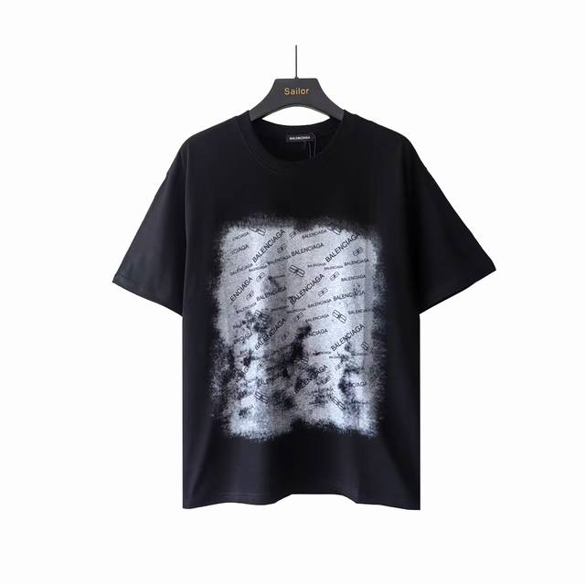 Real shot details + details Balenciaga front and back gradient print short-sleev