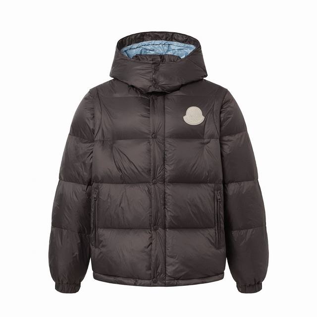 K585# Moncler Cyclone Chocolate Logo Down Jacket with Detachable Sleeves, Two-in
