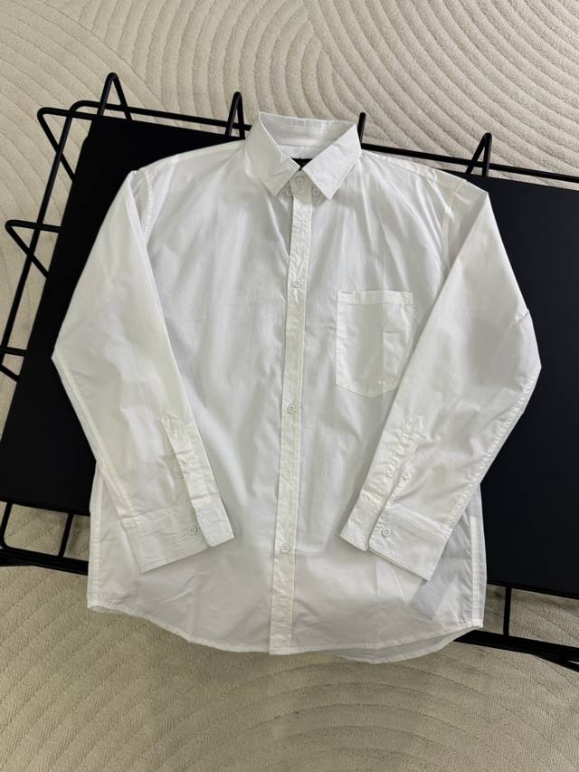 K557# Balenciaga Blcg 25Ss Long-Sleeve Shirt with Rhinestone Lettering on the Ba