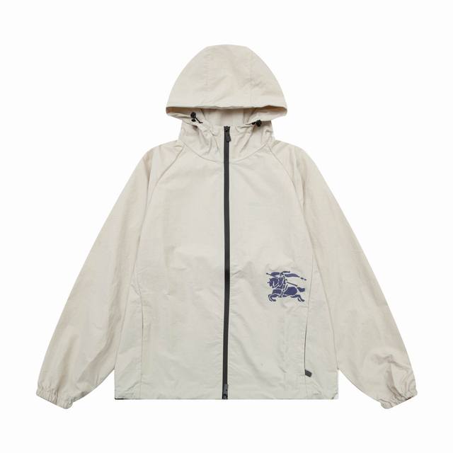 K322# Burberry 24Fw Laser-engraved Horse Waterproof Hooded High-Quality Jacket M