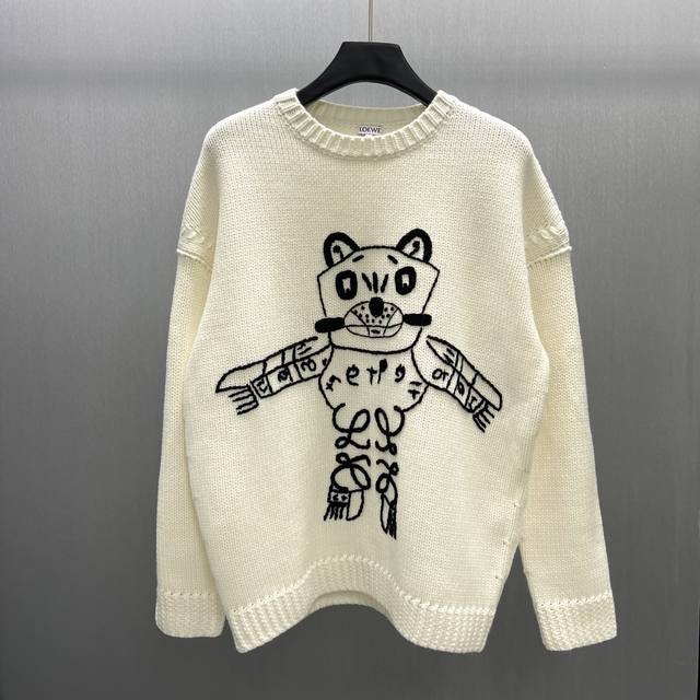 Loewe X Louis Wain Doraemon Wool Sweater ( ) Size: S-XL ( ) A medium-weight wool