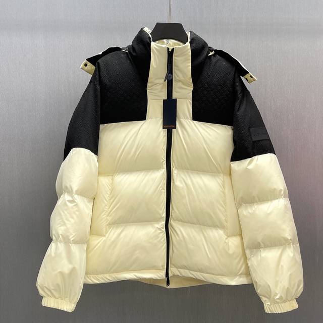 Lu Shoulder-Positioned Patterned Waist-Tucked Down Jacket Size: S-XL This practi