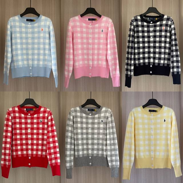 W619- Ralph Lauren Six-Color Classic Small Logo Embroidered Plaid Long-Sleeve Ch