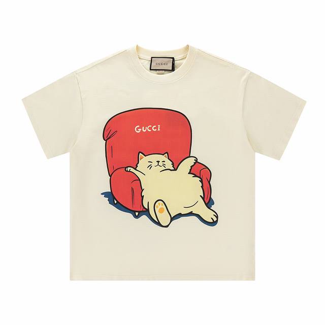 Style No.: 354, Gucci New Arrival! High-weight, seamless print short-sleeved T-