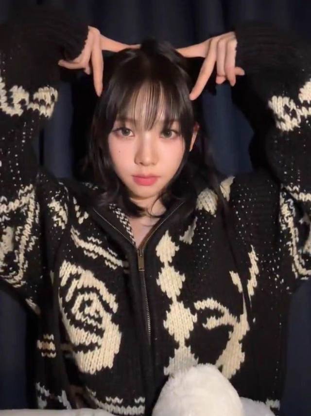 Black Top Image Open Yy Korean Niche Crochet Color Block Deer Rose Wool Knit Zi