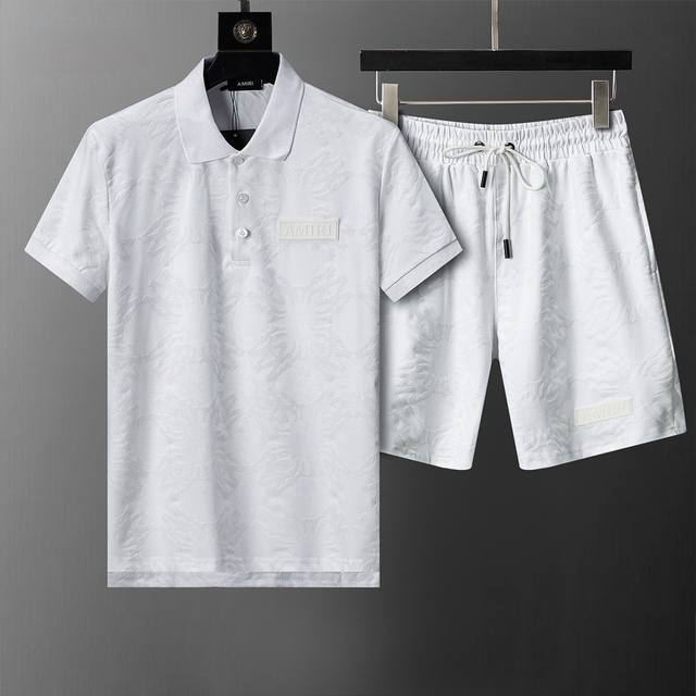 Style No.: A862# Amiri 2026 Spring/Summer New Collared Short-Sleeve Shorts Set,