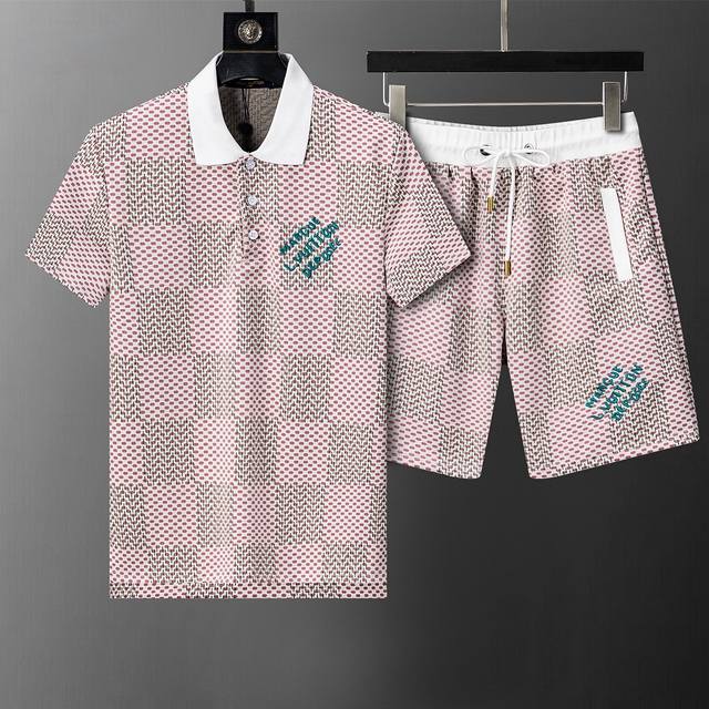 Style No.: A858# L*V 2026 Spring/Summer New Collared Short-Sleeved Shorts Set,