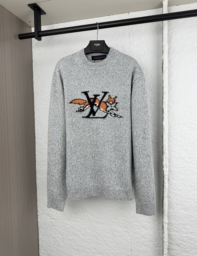 LV Louis Vuitton fox jacquard knit sweater Xs SML
