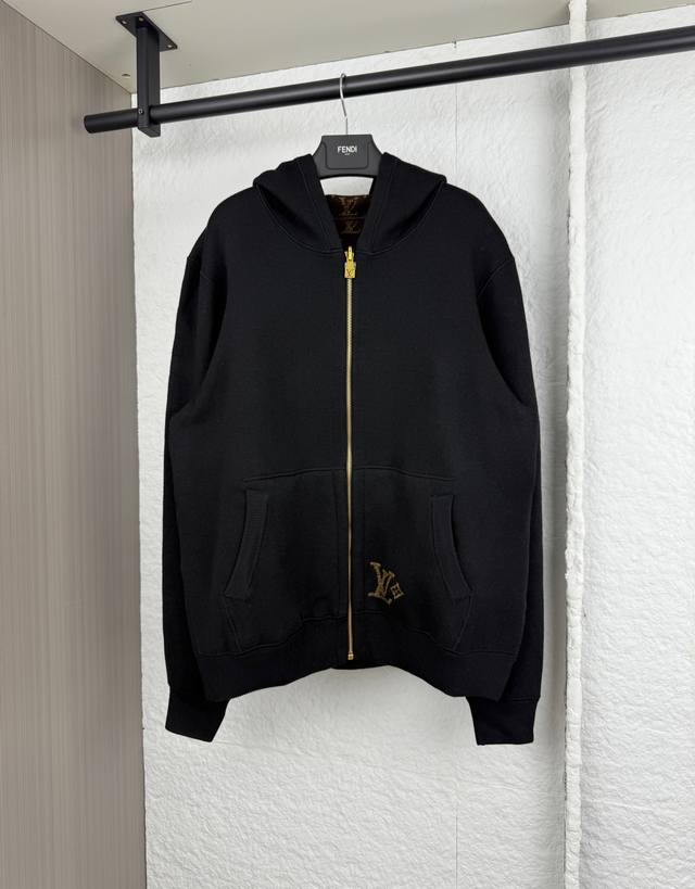 LV Louis Ito Jacquard Reversible Knit Zipper Cardigan SML XL