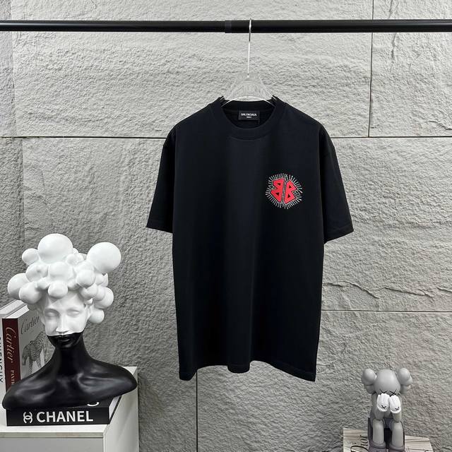 Balenciaga*Paris*Spring/Summer New Short-Sleeve T-Shirt Classic 3D Thick Silicon