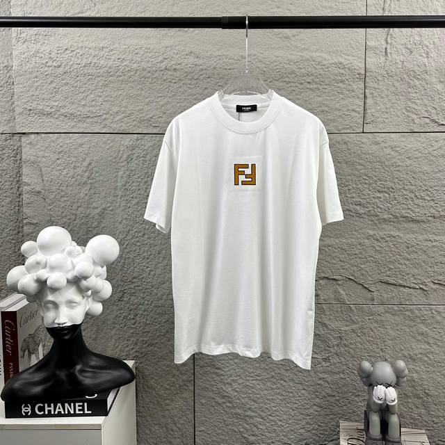 Fen*Di Fendi Spring/Summer New Short-Sleeve T-Shirt, Classic Embroidery, Custom