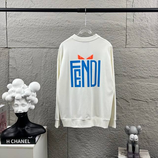 Fen*Di Fendi Autumn/Winter New Long-Sleeved Crew Neck Sweatshirt, 3D Thick Silic
