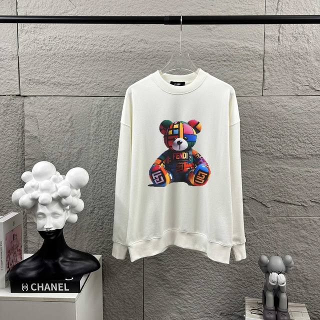 Fen*Di Fendi Autumn/Winter New Long-Sleeved Crew Neck Sweatshirt with Printed Cr