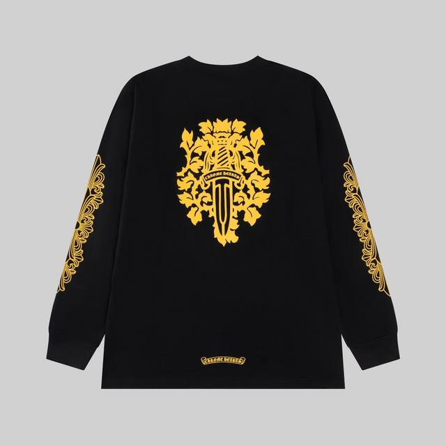 High-quality 25Sscome Hearts Lemon Yellow Sanskrit Print Long-Sleeve Shirt Supe