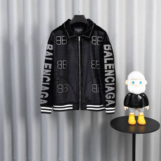 Blg Balenciaga Autumn/Winter New Men's Baseball Jacket, Available Now in Stores!