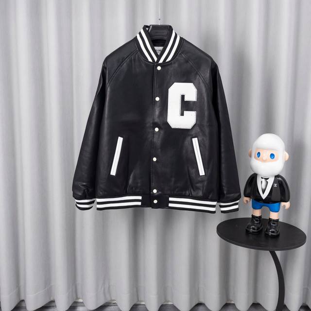 Celine Baseball Uniform 25Ss Runway Style. Moderate thickness, high-density hea