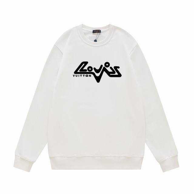 Lv Fw25 Autumn/Winter Crew Neck Printed Sweatshirt Series -1V Funny Letter Logo