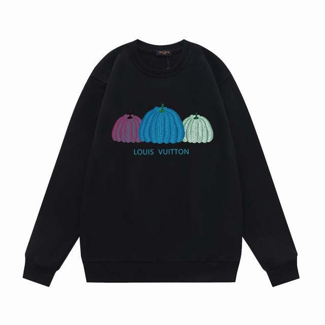 Lv Fw25 Autumn/Winter Crew Neck Sweatshirt Series -1V Yayoi Kusama Three Pumpkin