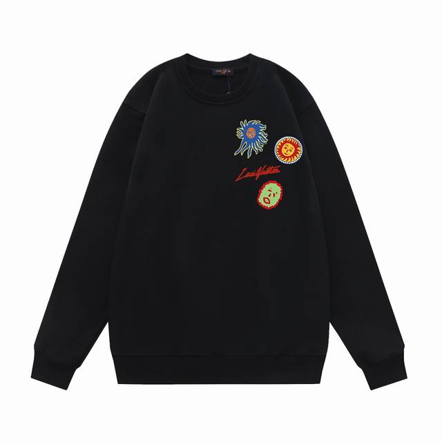 Lv Fw25 Autumn/Winter Crew Neck Printed Sweatshirt Series -1V Yayoi Kusama Sunfl