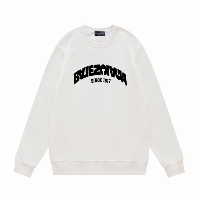 Fw25 Autumn/Winter Crew Neck Printed Sweatshirt Series - Balenciage Letter Rever