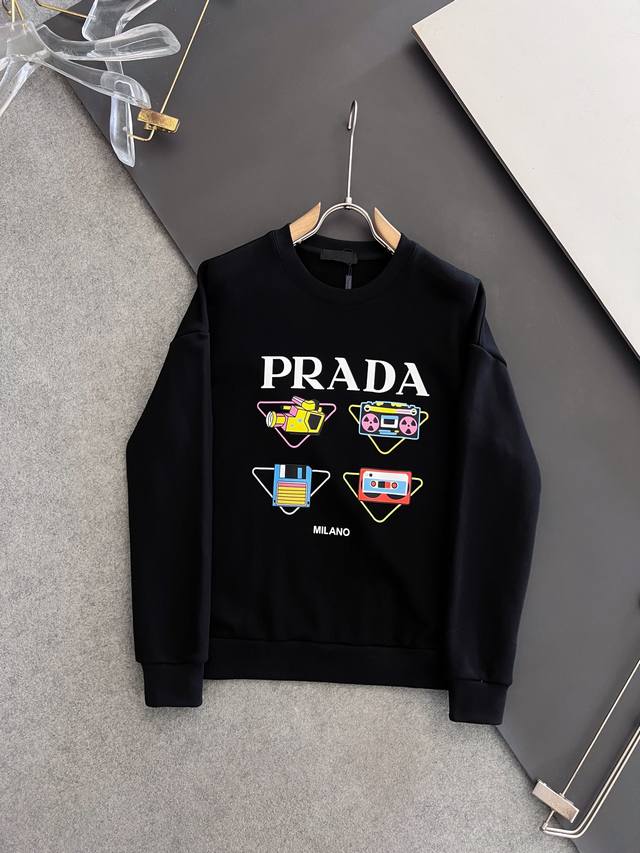 Prada Fall/Winter Unisex Couple Style Newest Trade Order Long-Sleeved Sweatshir