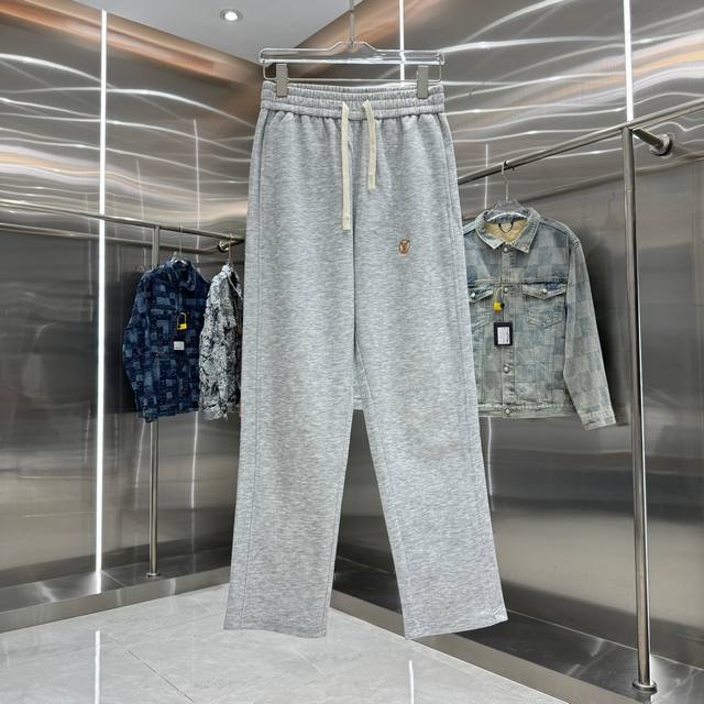 Lv Louis 2025 Autumn/Winter New Logo Embroidery + Print Casual Pants, 360g Weigh