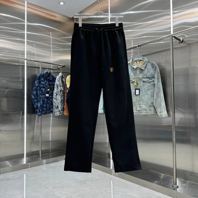Lv Louis 2025 Autumn/Winter New Logo Embroidery + Print Casual Pants, 360g Weigh