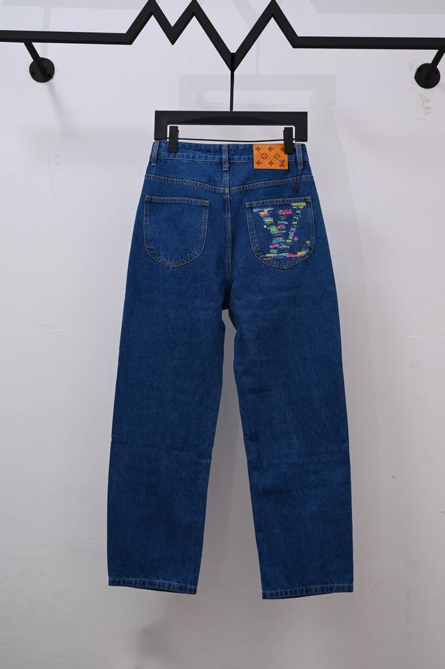 Style No.: M2164 Louis Vuitton Ss25 Pocket Cartoon Print Straight Leg Jeans, Un