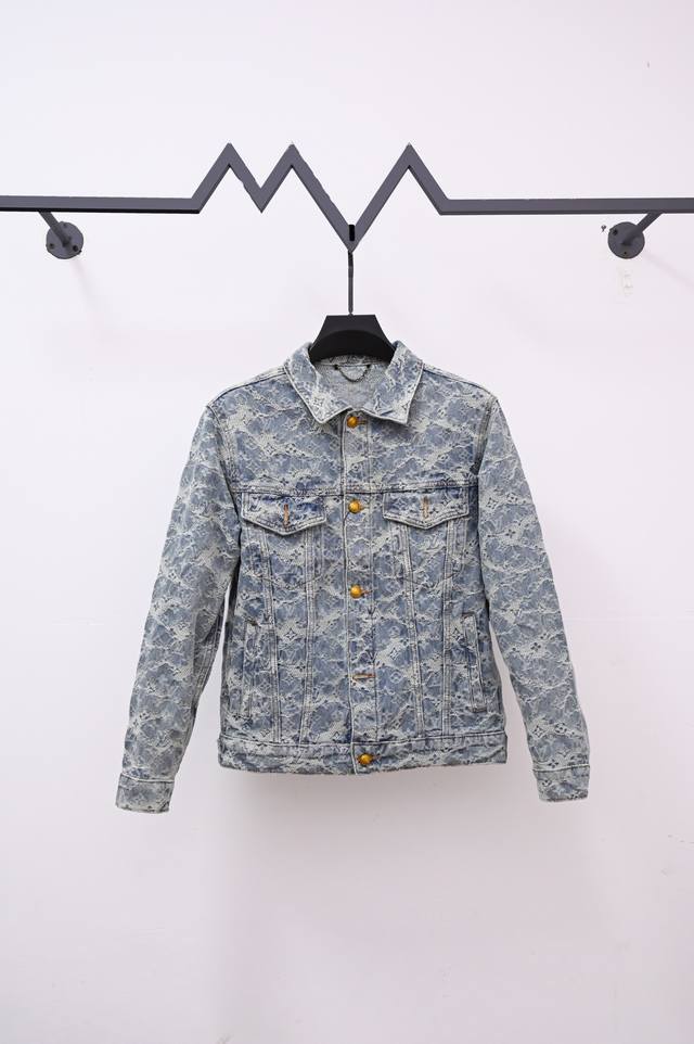 Style No.: M2150 Louis Vuitton Ss26 Foggy Monogram Jacquard Trucker Jacket Long