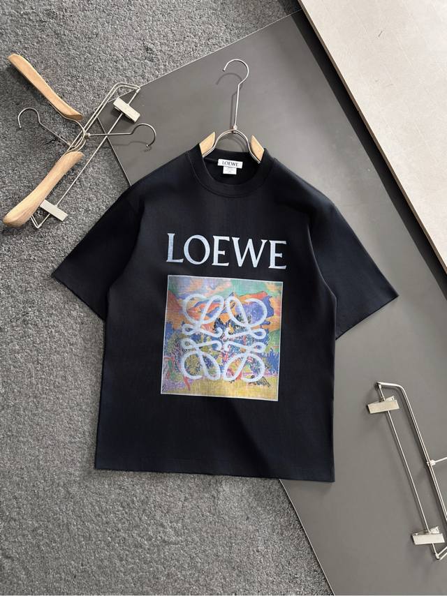 Loewe 25Ss Summer New Crew Neck Short Sleeve T-Shirt! Made of 270g heavyweight h