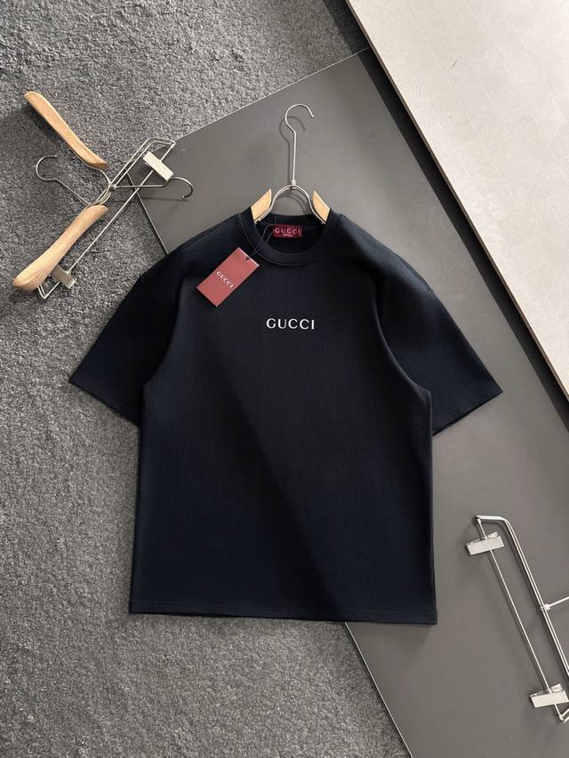 Gucci 25Ss Summer New Crew Neck Short Sleeve T-Shirt! Made of 270g heavyweight h