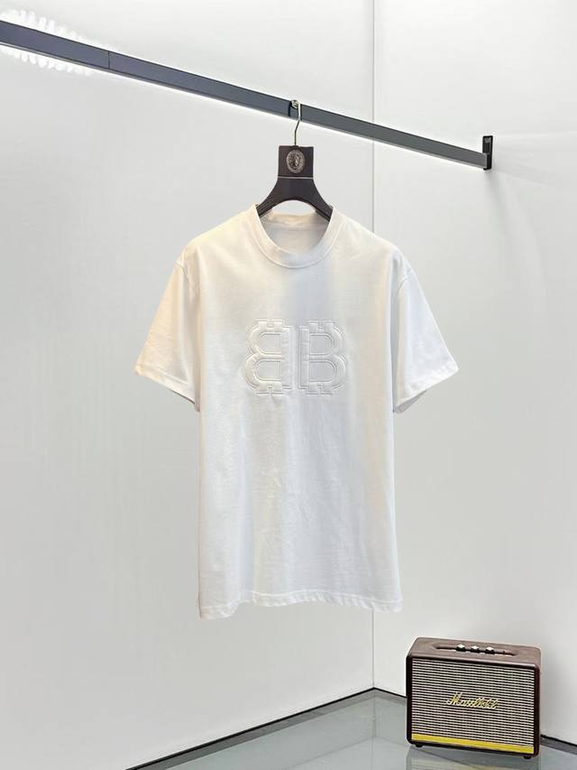 Balenciaga 25Ss new short-sleeved shirt, top-quality version with classic embroi