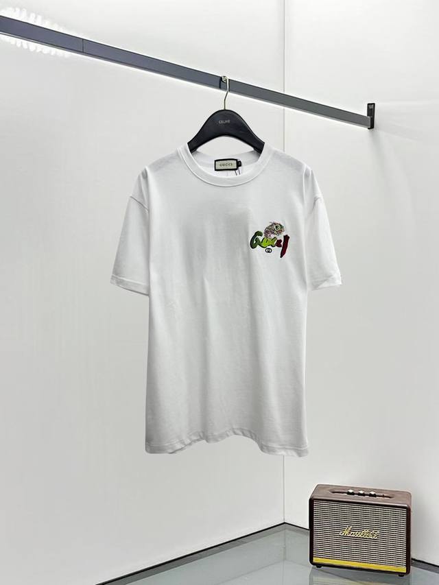 Gucci 25Ss New Short-Sleeve T-Shirt, top-quality version with classic embroidere